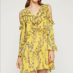 BCBG Maxazria yellow floral dress XXS NEW